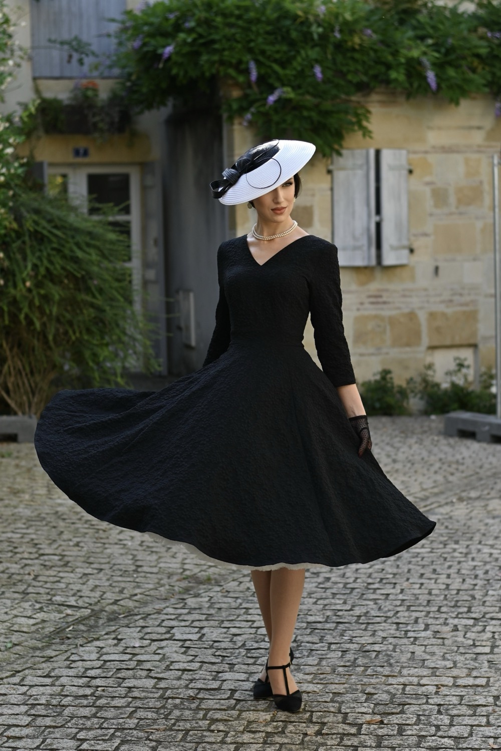 Piper Black Floral Swing Dress In Extended Sizing
